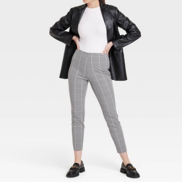 a new day Pants - NWT A New Day Plaid Skinny Ankle Pants Women's 6 Gray Office Career Retro Y2K